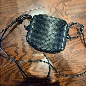 Bottega Veneta Black Small Intrecciato Crossbody